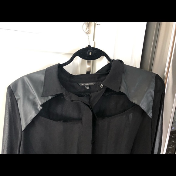 SheerTop, pleather accents - Picture 5 of 5